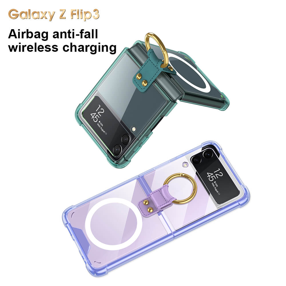 Galaxy Z Flip3 Flip4 Magnetic MagSafe Airbag Anti-fall Wireless Charging Phone Case