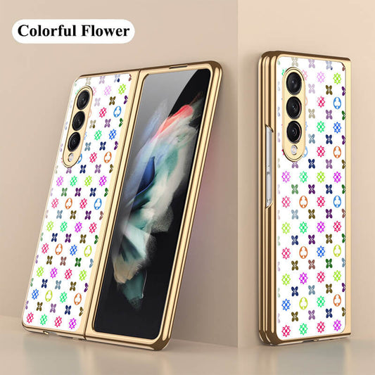 Dealggo | Flower Glass Case for Samsung Galaxy Z Fold 4 3 2 1 5G