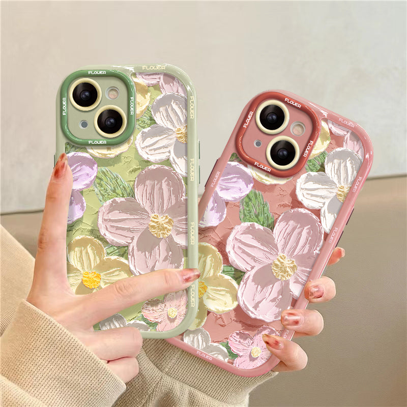 Oil Painting Flower iPhone Cream Case