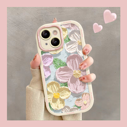 Oil Painting Flower iPhone Cream Case
