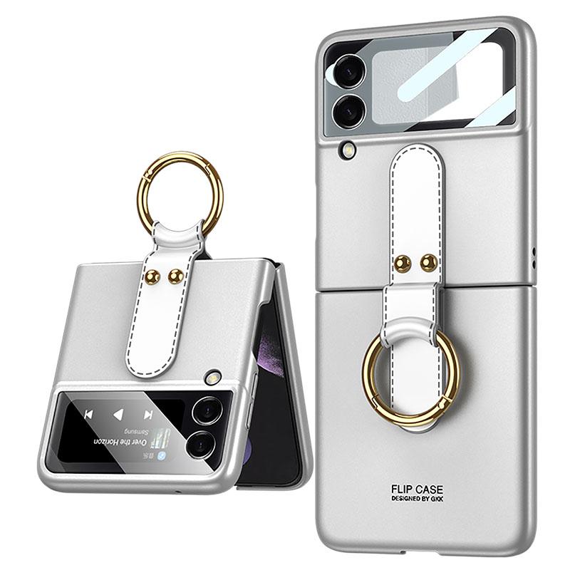 Original Back Screen Glass Matte Hard Cover With Finger-Ring For Samsung Z Flip3 5G - GiftJupiter