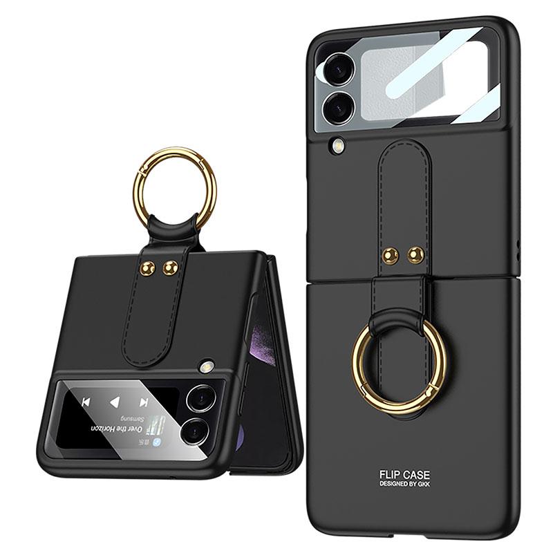 Original Back Screen Glass Matte Hard Cover With Finger-Ring For Samsung Z Flip3 5G - GiftJupiter