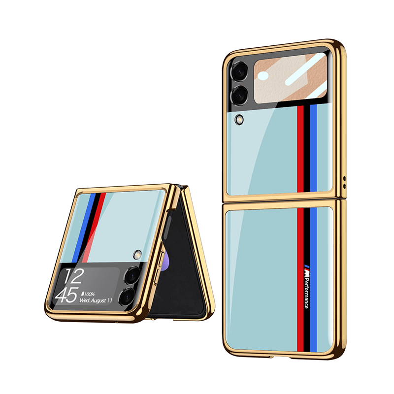 Limited Edition Luxury Plating Frame Anti-knock Protection Glass Case For Samsung Galaxy Z Flip3 - GiftJupiter