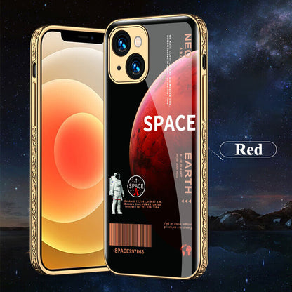 Dealggo | Baroque Space Tempered Glass iPhone 13 12 11 Pro Max Cases