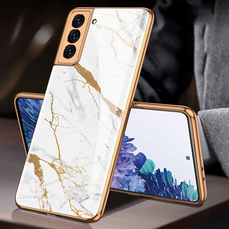 FLASH⚡SALE I 2021 Luxury Baroque Style Plating Anti-knock Protection Tempered Glass Case For Samsung S21 S21 Plus S21 Ultra