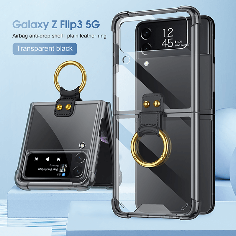 NEWEST Transparents Airbag Ring Holder Anti-knock Protection Cover For Samsung Galaxy Z Flip4 Flip3 5G