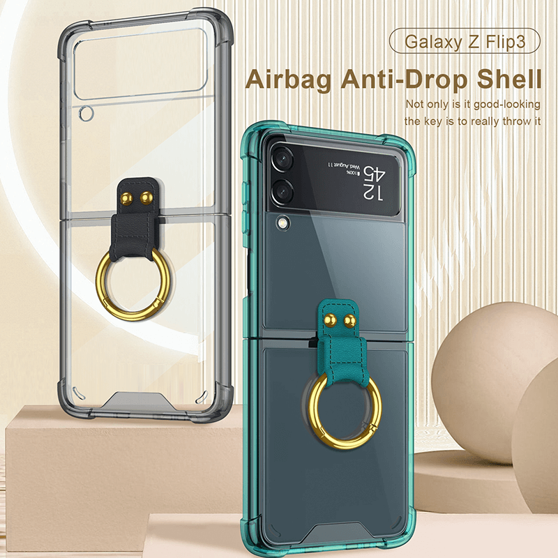 NEWEST Transparents Airbag Ring Holder Anti-knock Protection Cover For Samsung Galaxy Z Flip4 Flip3 5G