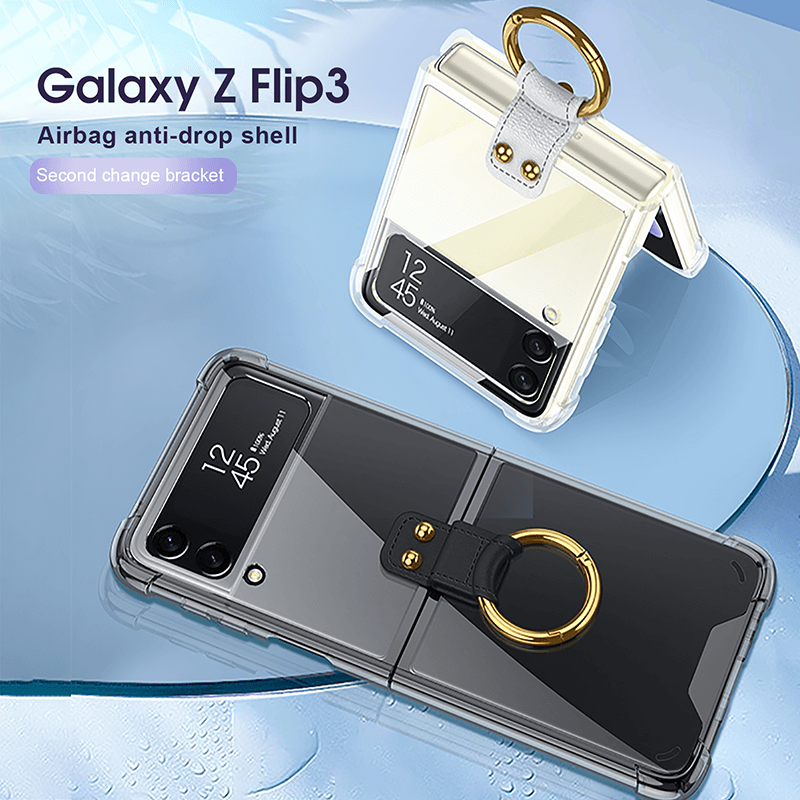 NEWEST Transparents Airbag Ring Holder Anti-knock Protection Cover For Samsung Galaxy Z Flip4 Flip3 5G
