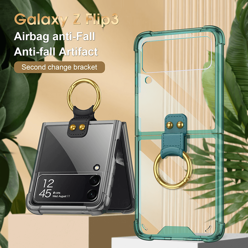 NEWEST Transparents Airbag Ring Holder Anti-knock Protection Cover For Samsung Galaxy Z Flip4 Flip3 5G