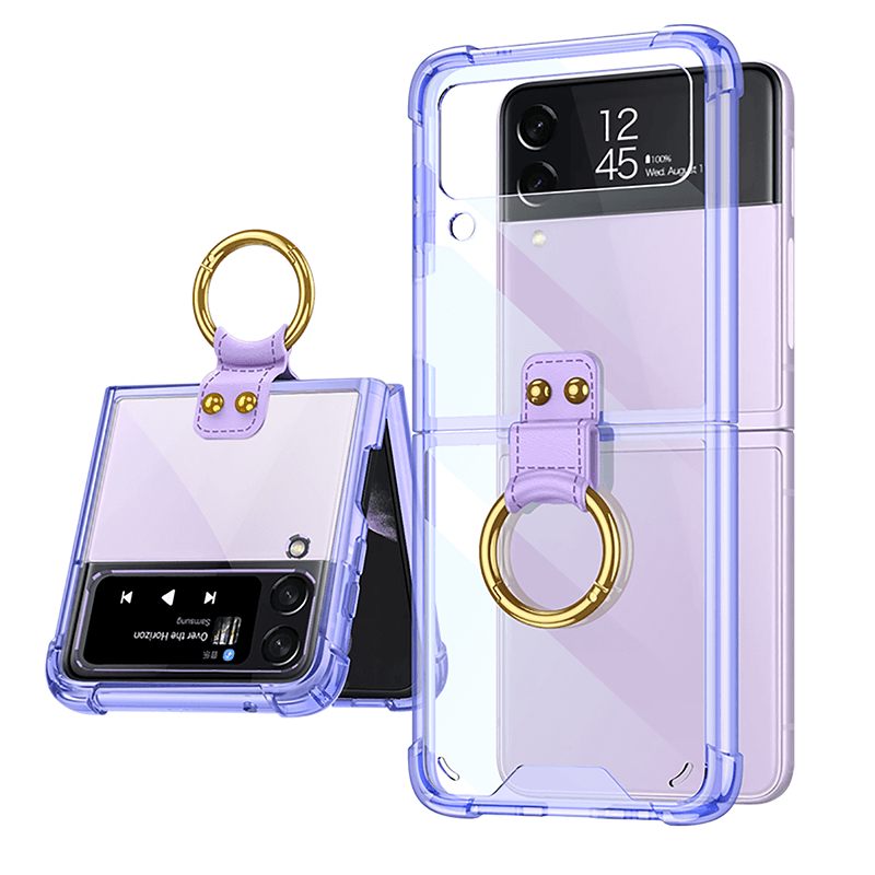NEWEST Transparents Airbag Ring Holder Anti-knock Protection Cover For Samsung Galaxy Z Flip4 Flip3 5G