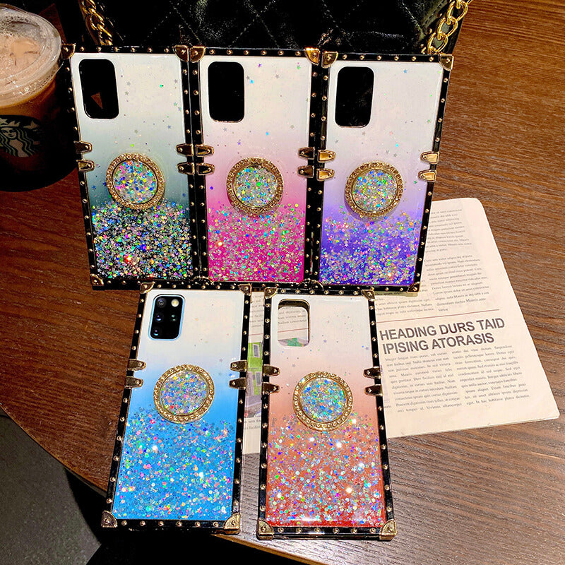 2021 Crystal Diamond Gradient Star Bling Ring Holder Samsung Case - Dealggo.com