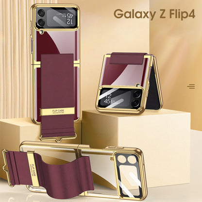 Transparent Electroplating Phantom Wristband For Samsung Galaxy Z Flip4 Case