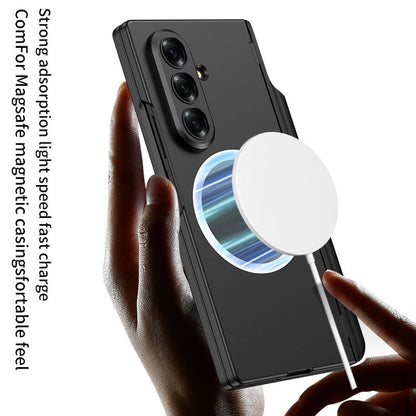 Magnetic Hinge Hidden Bracket All-included Case With Pen Box For Galaxy Z Fold