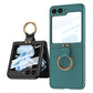 Original Leather Back Screen Tempered Glass Hard Frame Cover For Samsung Galaxy Z Flip5