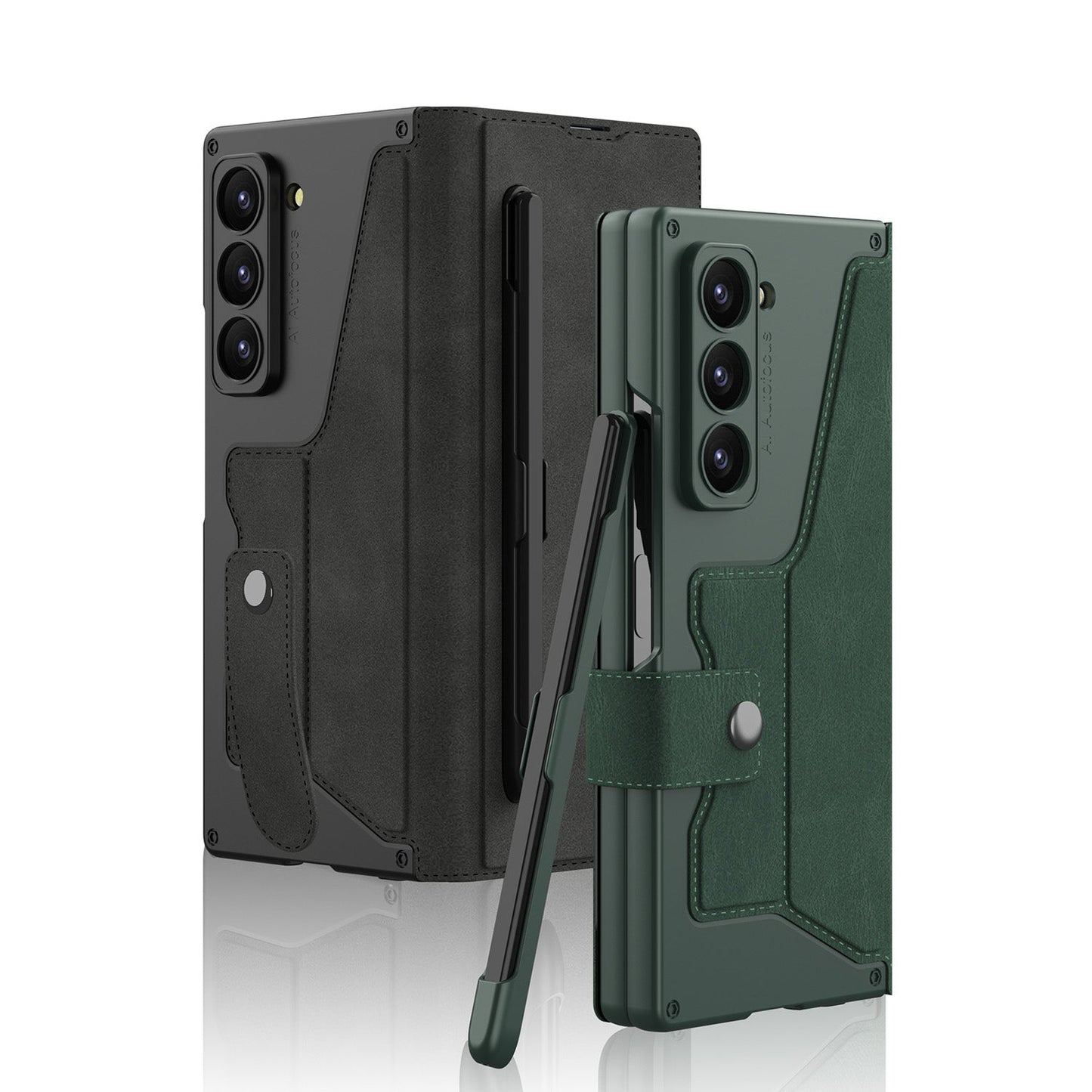 Luxurious Suede Cover Shockproof Phone Case With Screen Protector and Pen Slot For Galaxy Z Fold 7/6/5/4/3
