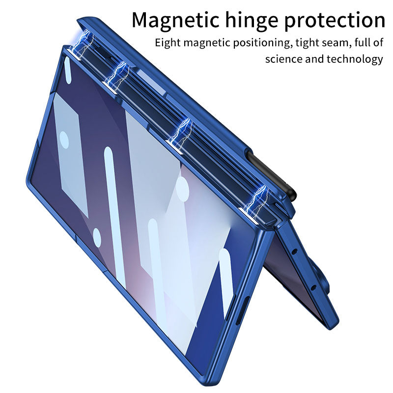 Magnetic Hinge Hidden Bracket All-included Case With Pen Box For Galaxy Z Fold