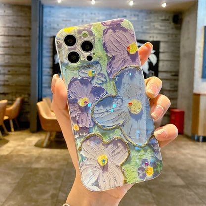 Ins Hot Oil Painting Flower iPhone Cases