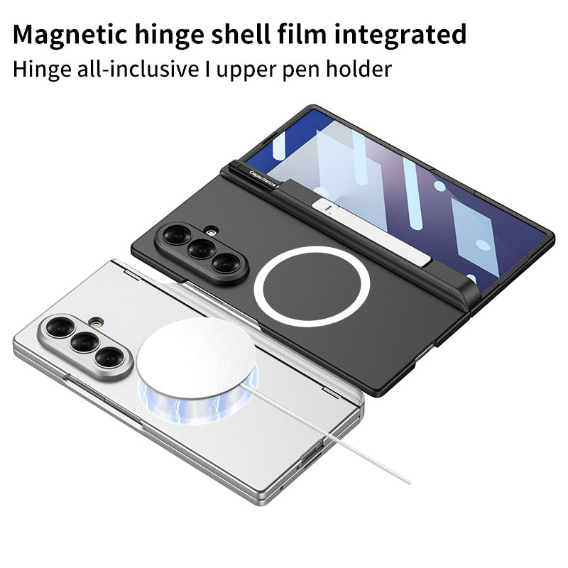 Magnetic Hinge Hidden Bracket All-included Case With Pen Box For Galaxy Z Fold