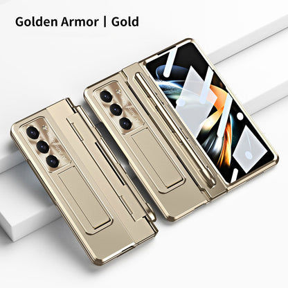 Armor Electroplated Anti-fall Protective Phone Case For Samsung Galaxy Z Fold3/4/5 With Back Screen Glass - Mycasety Mycasety