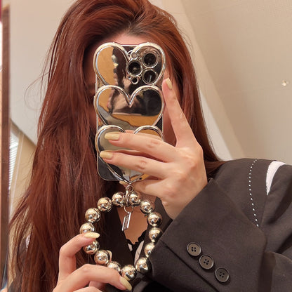 Silver Plated Chain Heart iPhone Case