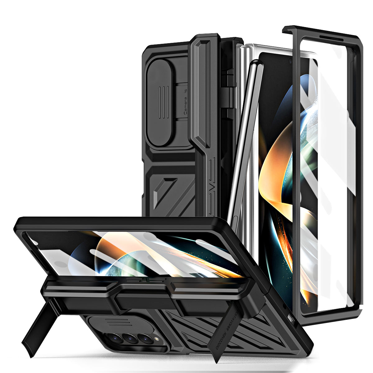 Rugged Anti-drop Shockproof Case with S Pen Holder for Samsung Galaxy Z Fold4
