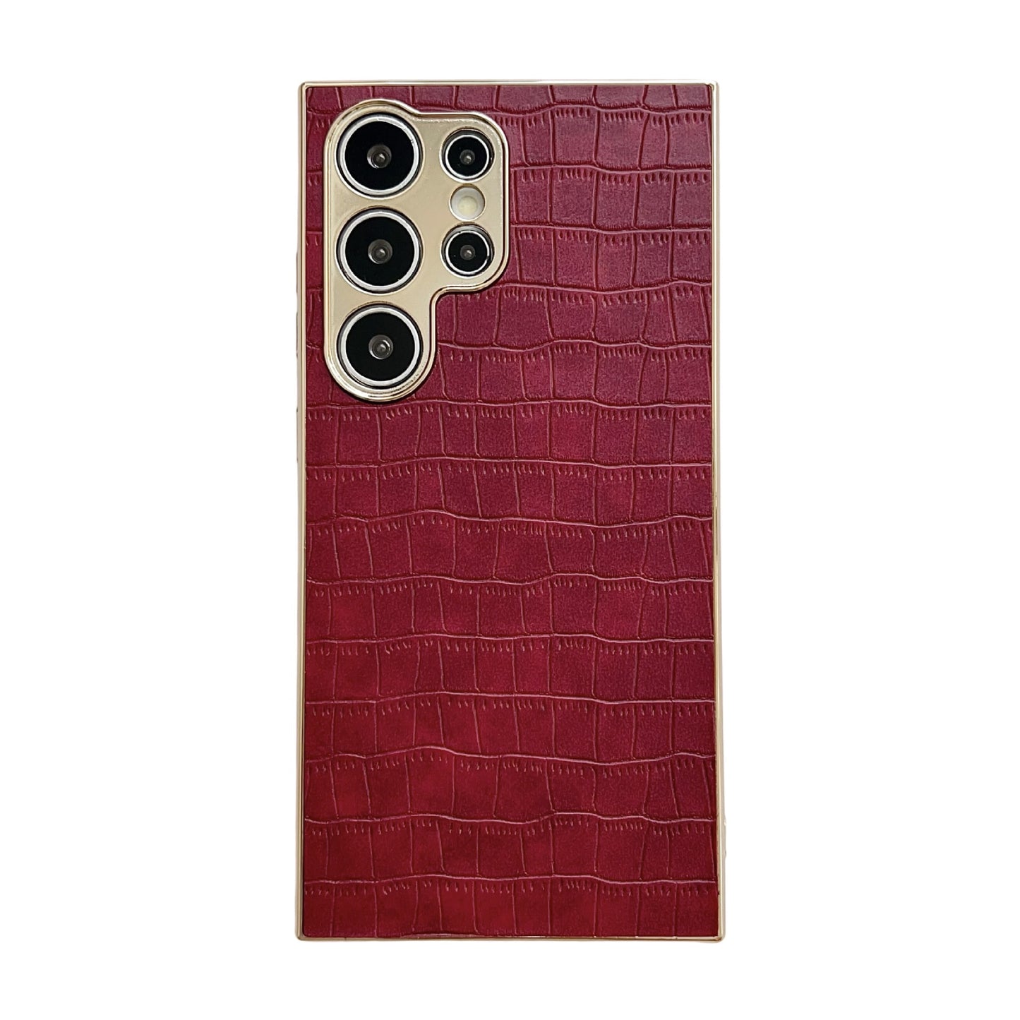 Galaxy S24/S23 Ultra Plus Electroplated Crocodile Pattern Leather Case
