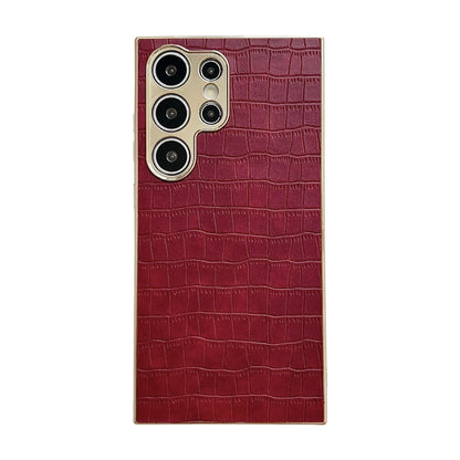 Galaxy S24/S23 Ultra Plus Electroplated Crocodile Pattern Leather Case