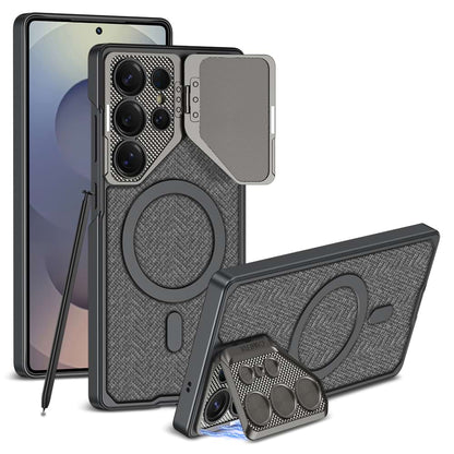 Magnetic Leather Shockproof Phone Case Support Wireless Charge For Galaxy S25 S24 S23 Ultra
