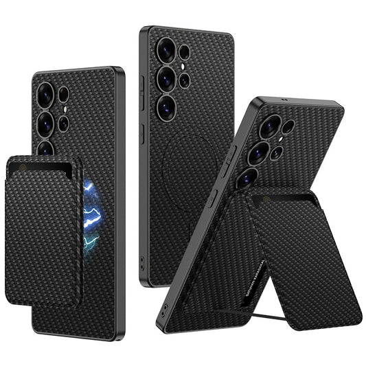 Magnetic Leather Card Holder Phone Case with Stand For Samsung Galaxy