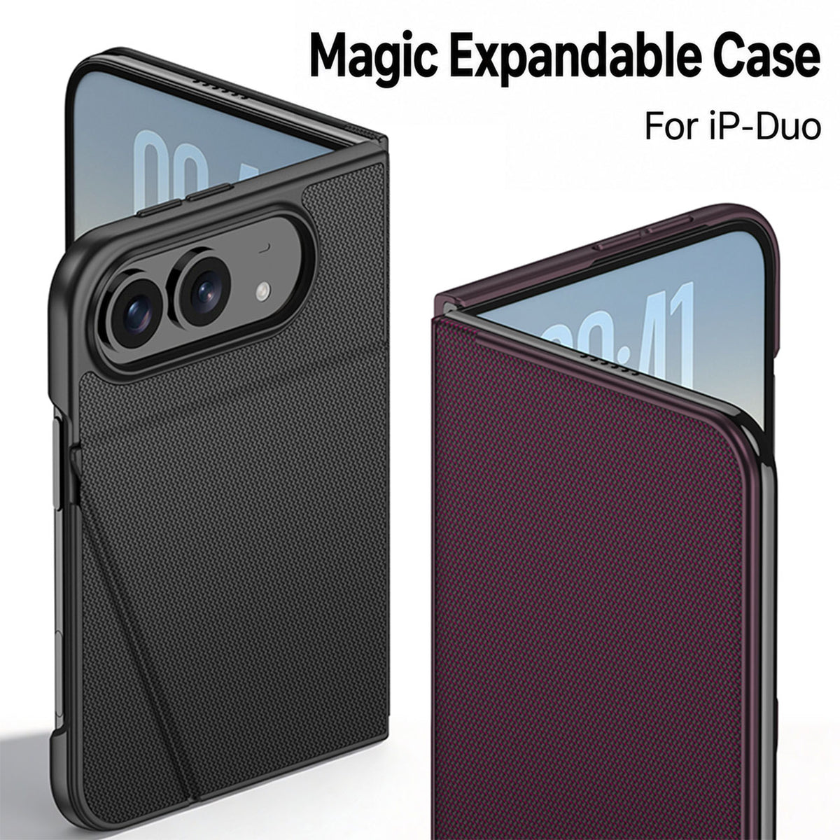iPhone Duo | Magnetic Flip Phone Case with Expandable Cover & Built-in Folding Stand | 🔥 Limited-Time 50% OFF 🏷️🎉🥳