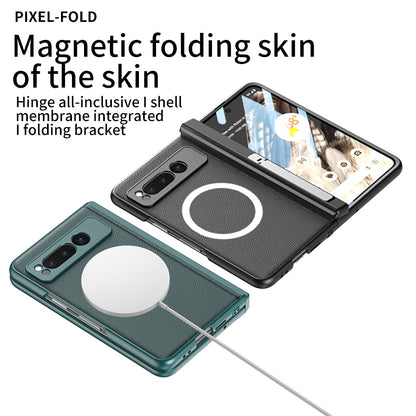 Magnetic Magsafe All-inclusive Invisible Bracket Leather Case For Google Pixel Fold With Back Screen Protector - mycasety2023 Mycasety