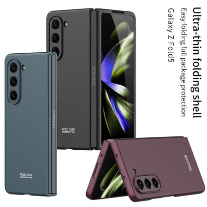 Electroplated Slim Samsung Galaxy Z Fold 5 Case with Front Screen Tempered Glass Protector - Mycasety Mycasety