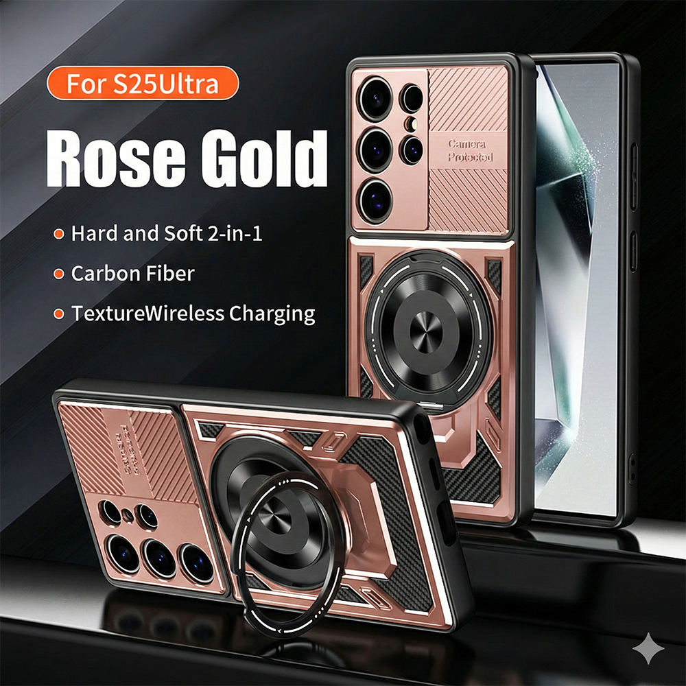 Hard & Soft 2-in-1 Carbon Fiber Texture Wireless Charging Phone Case For Samsung Galaxy