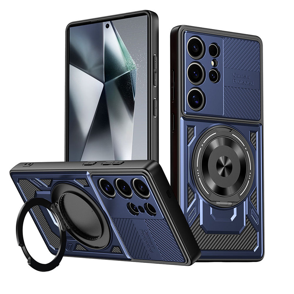 Hard & Soft 2-in-1 Carbon Fiber Texture Wireless Charging Phone Case For Samsung Galaxy