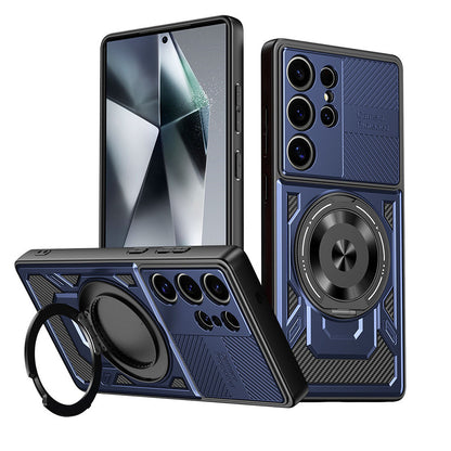 Hard & Soft 2-in-1 Carbon Fiber Texture Wireless Charging Phone Case For Samsung Galaxy