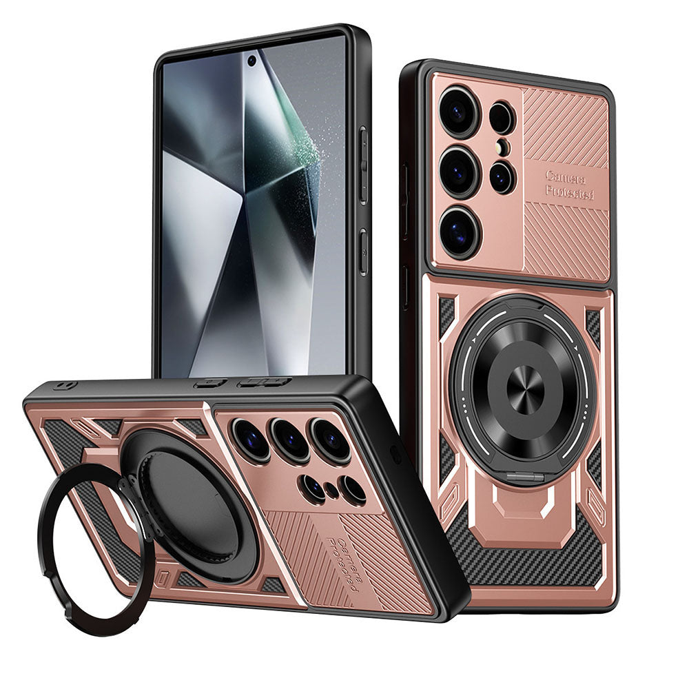 Hard & Soft 2-in-1 Carbon Fiber Texture Wireless Charging Phone Case For Samsung Galaxy