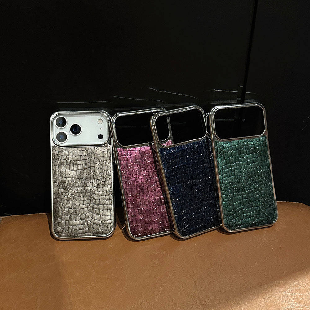 Crocodile Patterned Electroplated Phone Case For iPhone