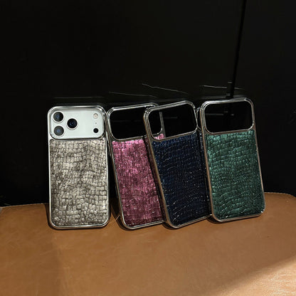 Crocodile Patterned Electroplated Phone Case For iPhone