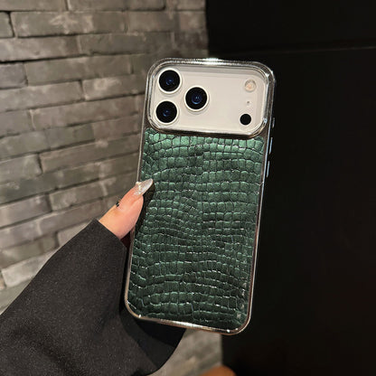 Crocodile Patterned Electroplated Phone Case For iPhone