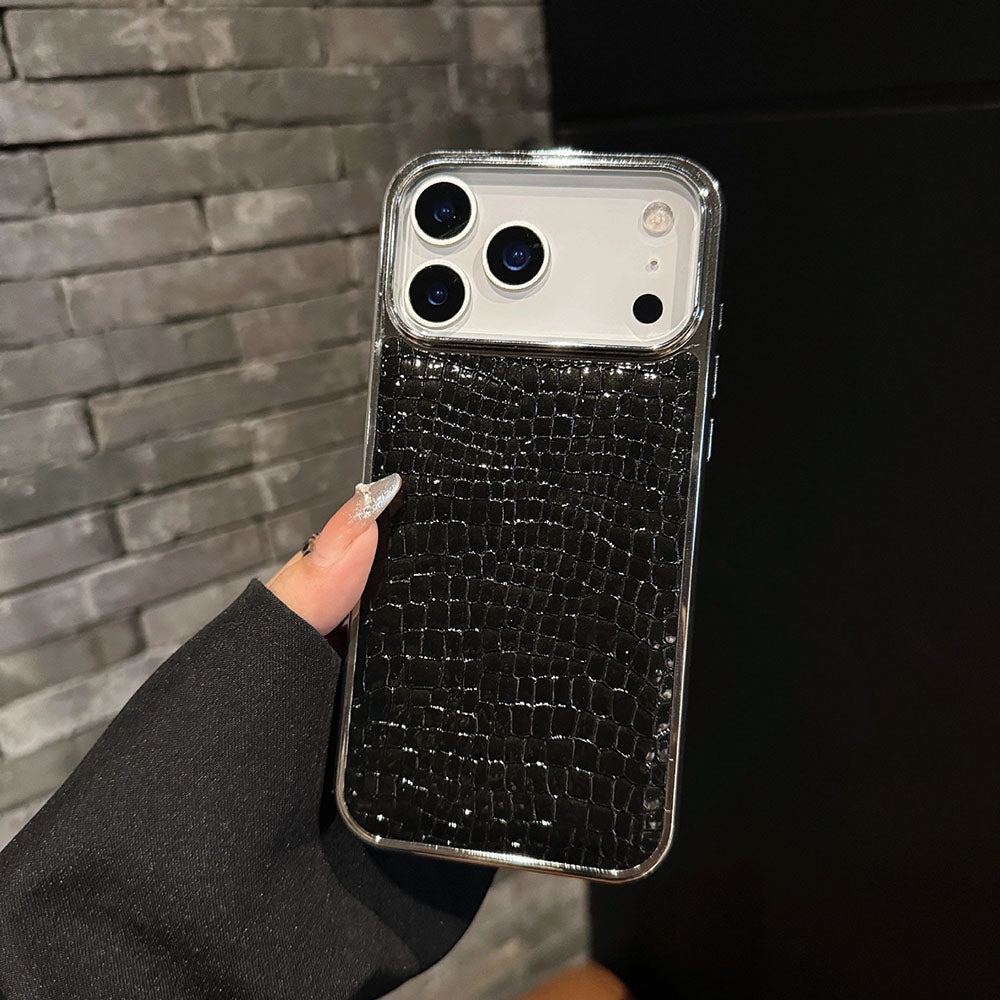 Crocodile Patterned Electroplated Phone Case For iPhone