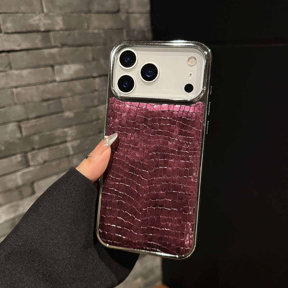 Crocodile Patterned Electroplated Phone Case For iPhone
