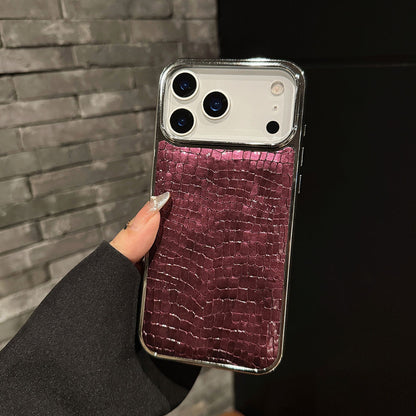 Crocodile Patterned Electroplated Phone Case For iPhone