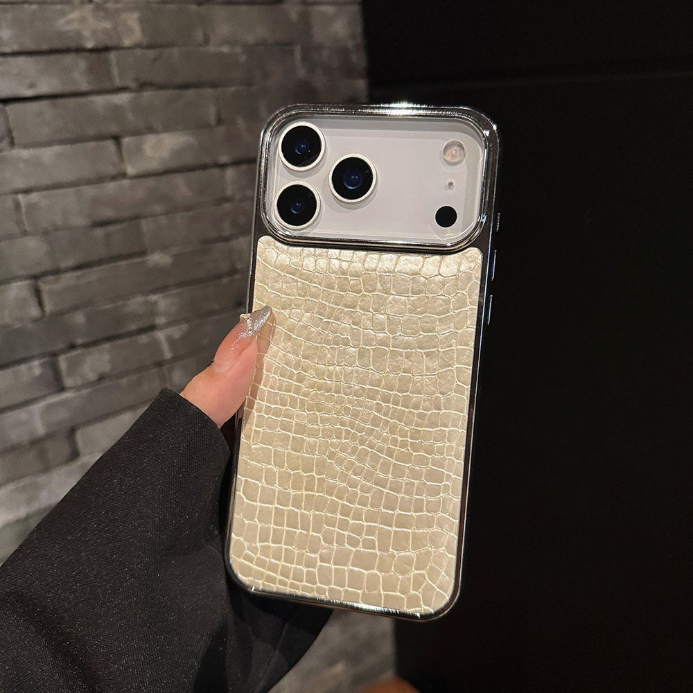 Crocodile Patterned Electroplated Phone Case For iPhone