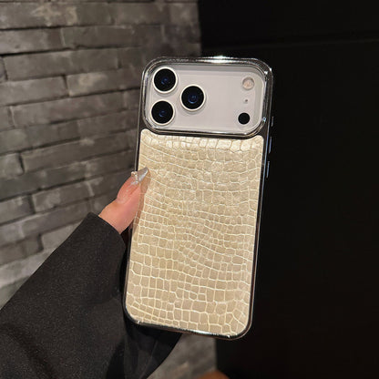 Crocodile Patterned Electroplated Phone Case For iPhone