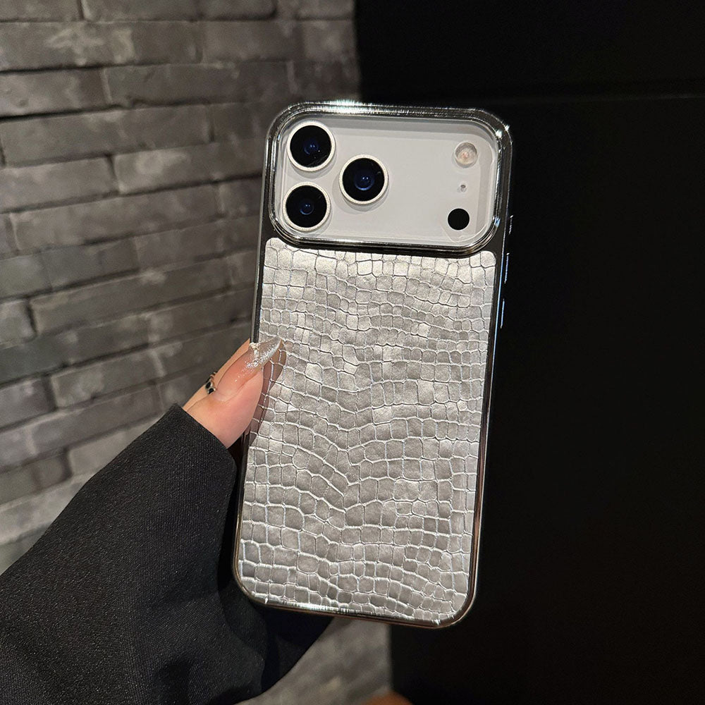 Crocodile Patterned Electroplated Phone Case For iPhone
