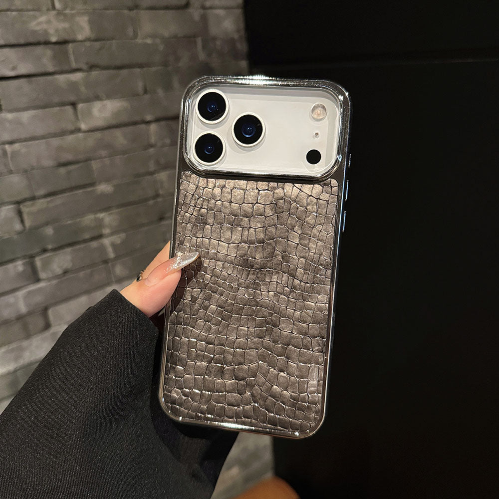 Crocodile Patterned Electroplated Phone Case For iPhone
