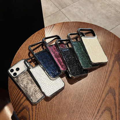 Crocodile Patterned Electroplated Phone Case For iPhone