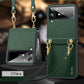 Solid Color Leather With Lanyard For Samsung Galaxy Z Flip3/4 Case