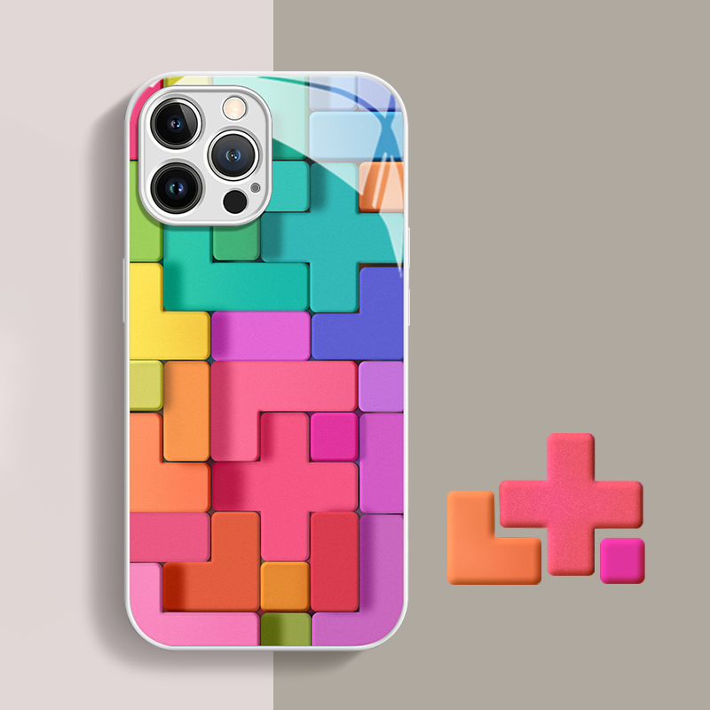 Ins Advanced Color Building Blocks iPhone Case