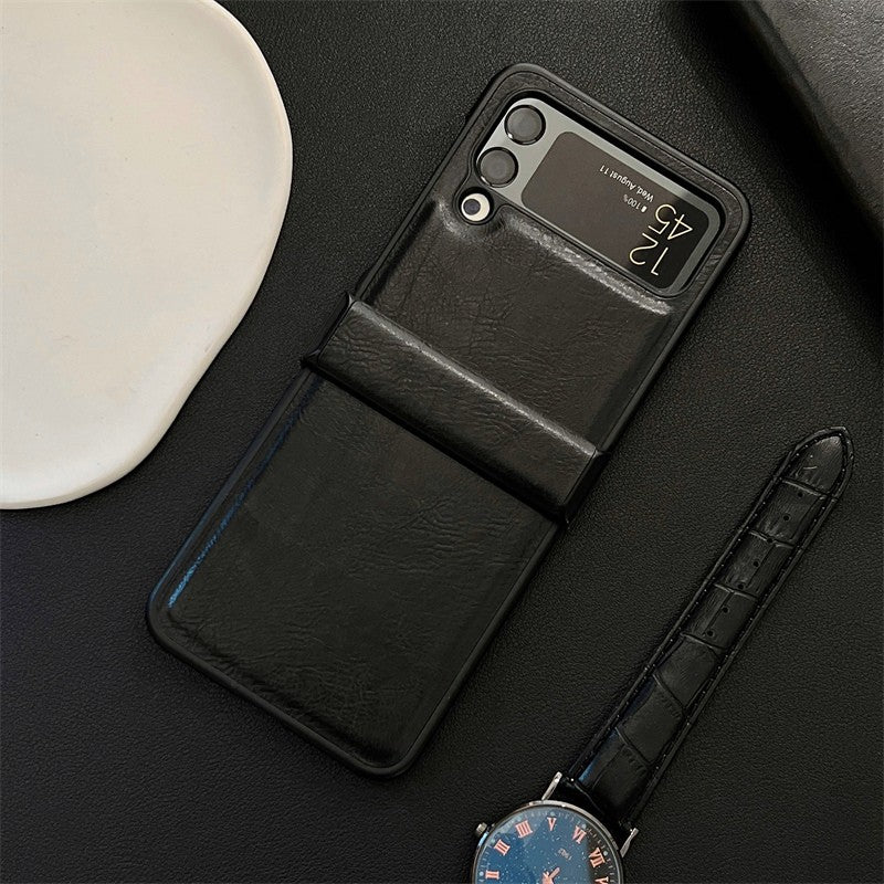 Simple Business All-inclusive Leather For Samsung Galaxy Z Flip3/4/5 Folding Case